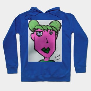 Pink Face Pigtail Girl Hoodie